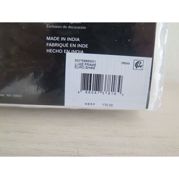 Lauren Ralph Lauren Luke Frame European Sham - Cream - 100% Cotton $170 - Picture 3 of 7